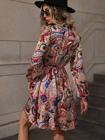 Printed Long Sleeve Mini Dress for Women | Bellem Trading - Bellem Trading