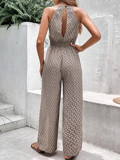 Patterned Sleeveless Jumpsuit for Women | Bellem Trading - Bellem Trading