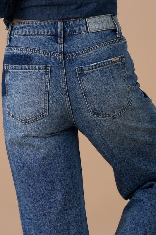 Relaxed Wide Leg Patchwork Jeans for Women | Bellem Trading - Bellem Trading