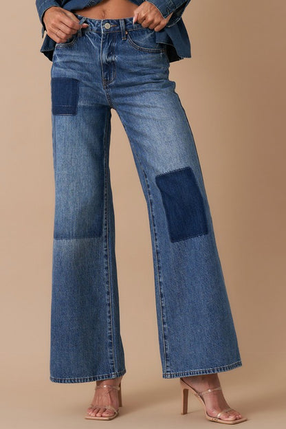 Relaxed Wide Leg Patchwork Jeans for Women | Bellem Trading - Bellem Trading