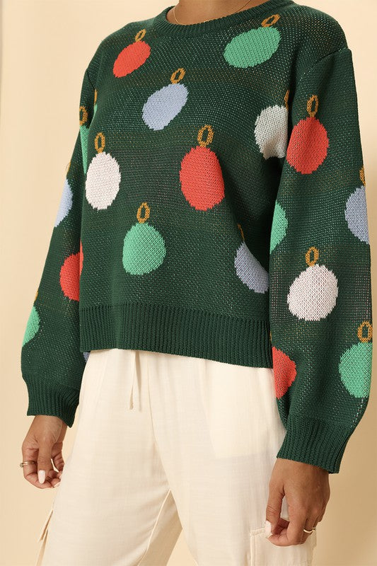 Festive Holiday Ornament Knit Sweater | Bellem Trading - Bellem Trading