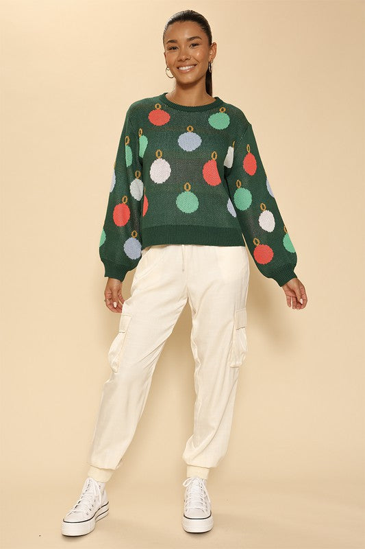 Festive Holiday Ornament Knit Sweater | Bellem Trading - Bellem Trading
