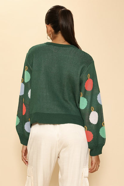 Festive Holiday Ornament Knit Sweater | Bellem Trading - Bellem Trading
