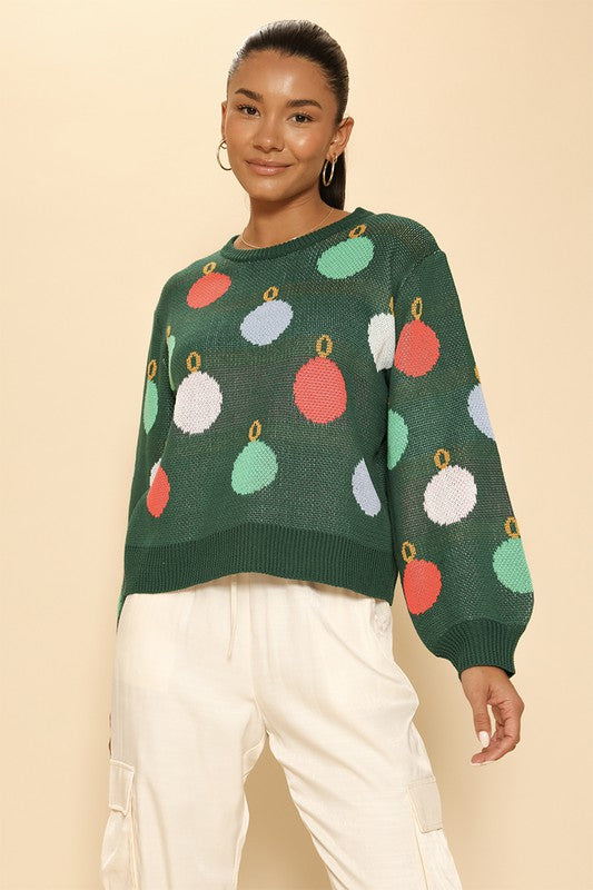 Festive Holiday Ornament Knit Sweater | Bellem Trading - Bellem Trading