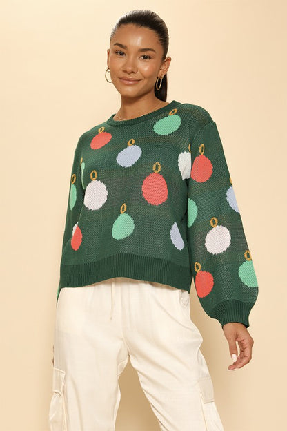 Festive Holiday Ornament Knit Sweater | Bellem Trading - Bellem Trading