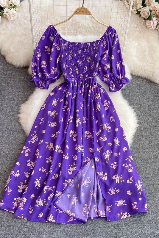 Floral Smocked Midi Dress for Women | Bellem Trading - Bellem Trading