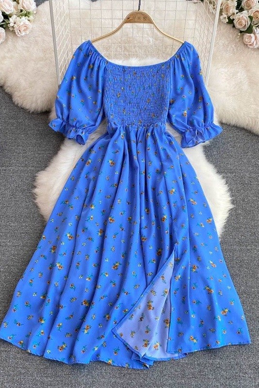 Floral Smocked Midi Dress for Women | Bellem Trading - Bellem Trading