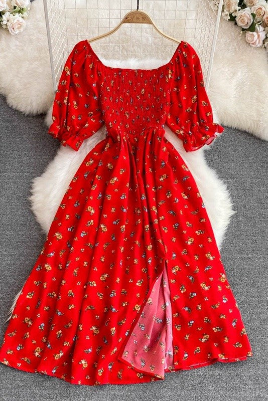 Floral Smocked Midi Dress for Women | Bellem Trading - Bellem Trading