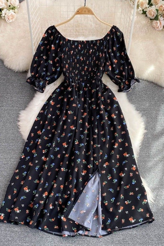 Floral Smocked Midi Dress for Women | Bellem Trading - Bellem Trading