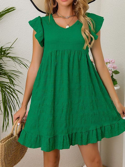 Textured Ruffle Mini Dress for Women | Bellem Trading - Bellem Trading