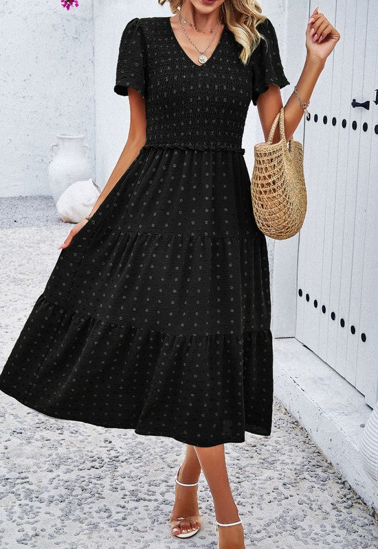 Smocked Midi Dress for Women | Bellem Trading - Bellem Trading