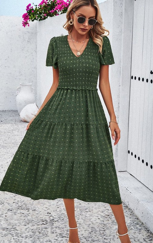 Smocked Midi Dress for Women | Bellem Trading - Bellem Trading