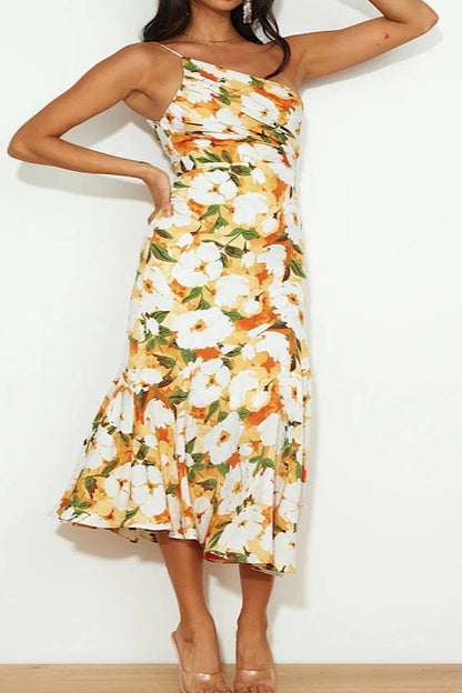 One Shoulder Floral Print Maxi Dress for Women | Bellem Trading - Bellem Trading