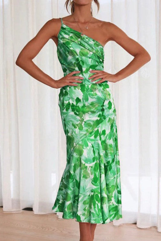 One Shoulder Floral Print Maxi Dress for Women | Bellem Trading - Bellem Trading