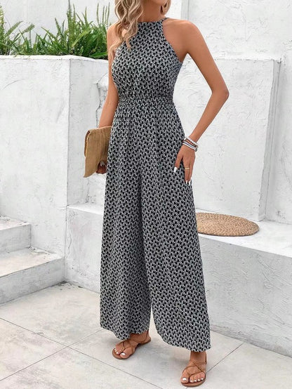 Patterned Sleeveless Jumpsuit for Women | Bellem Trading - Bellem Trading