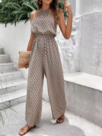 Patterned Sleeveless Jumpsuit for Women | Bellem Trading - Bellem Trading