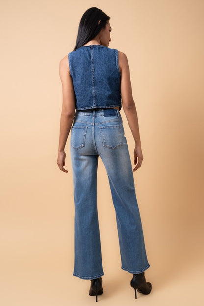 High Rise Relaxed Wide Leg Jeans in Medium Denim | Bellem Trading - Bellem Trading