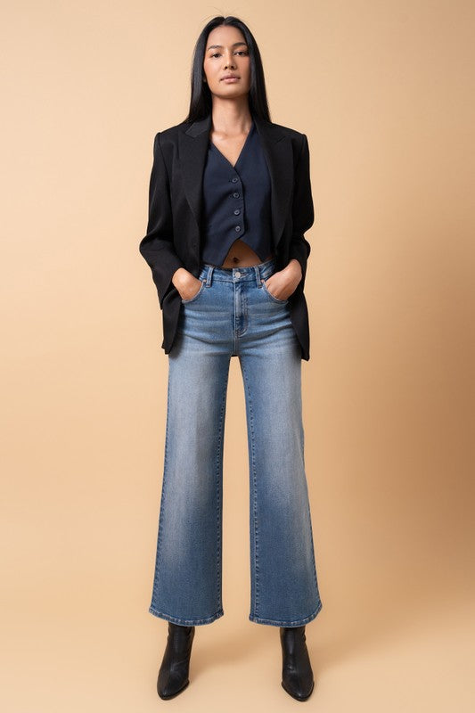 High Rise Relaxed Wide Leg Jeans in Medium Denim | Bellem Trading - Bellem Trading