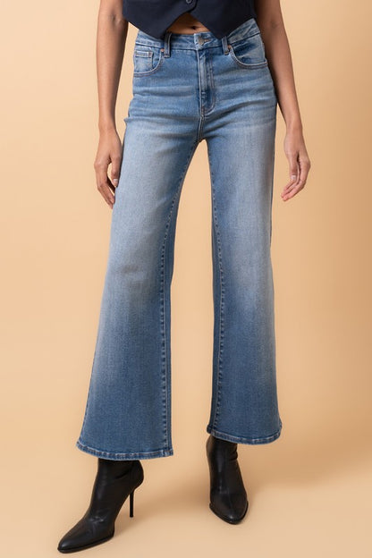 High Rise Relaxed Wide Leg Jeans in Medium Denim | Bellem Trading - Bellem Trading