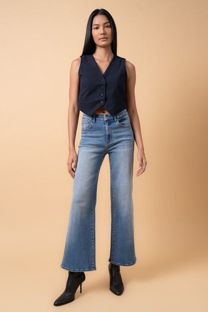 High Rise Relaxed Wide Leg Jeans in Medium Denim | Bellem Trading - Bellem Trading