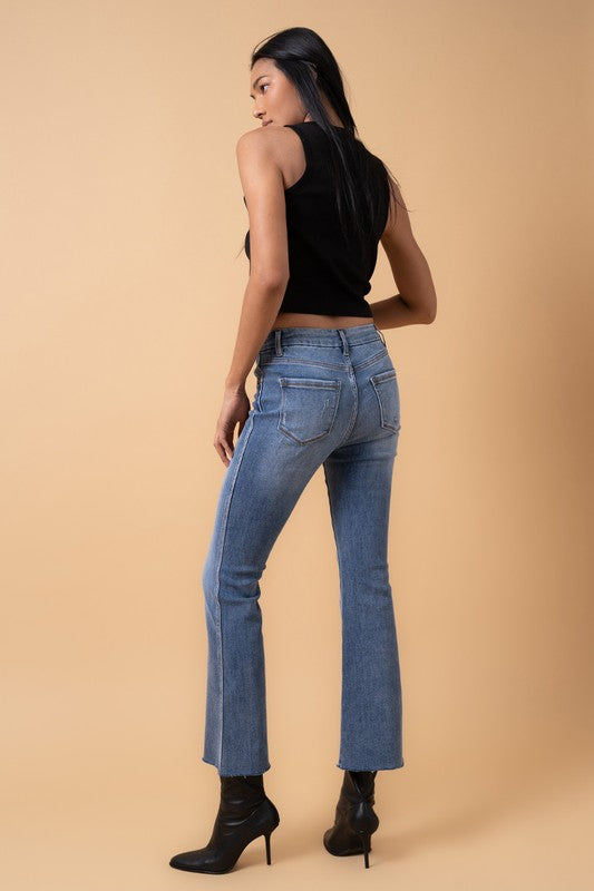 Mid Rise Crop Flare Jeans for Women | Bellem Trading - Bellem Trading