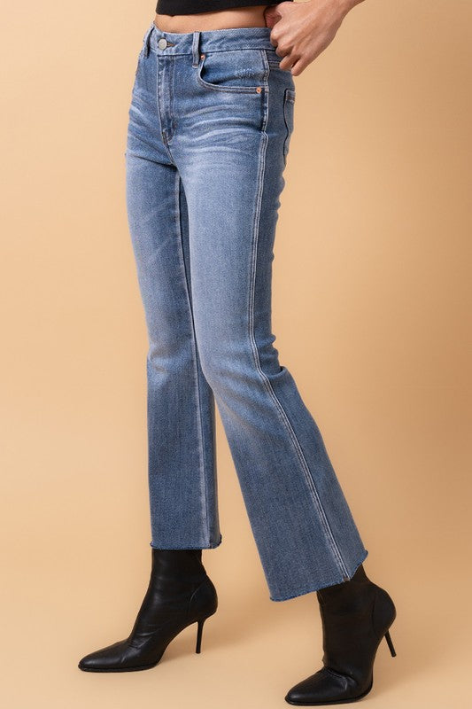 Mid Rise Crop Flare Jeans for Women | Bellem Trading - Bellem Trading