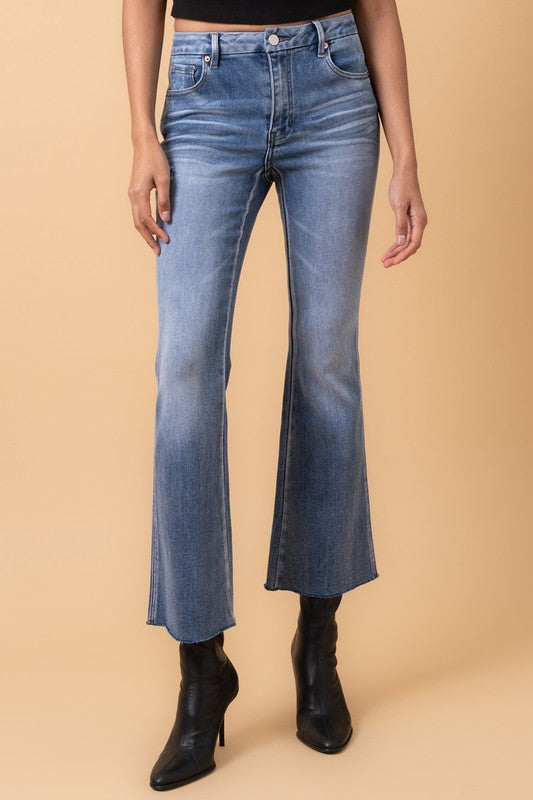 Mid Rise Crop Flare Jeans for Women | Bellem Trading - Bellem Trading