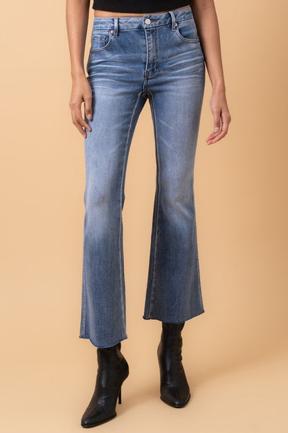 Mid Rise Crop Flare Jeans for Women | Bellem Trading - Bellem Trading