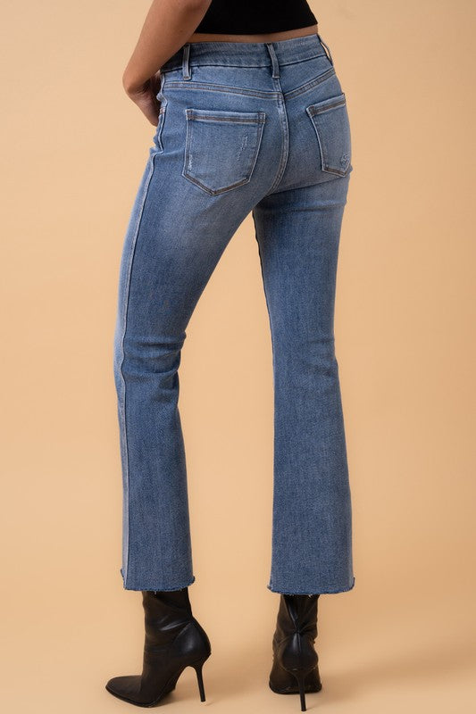 Mid Rise Crop Flare Jeans for Women | Bellem Trading - Bellem Trading