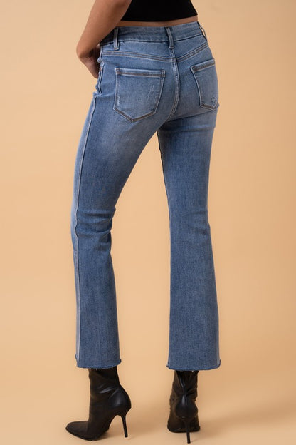 Mid Rise Crop Flare Jeans for Women | Bellem Trading - Bellem Trading