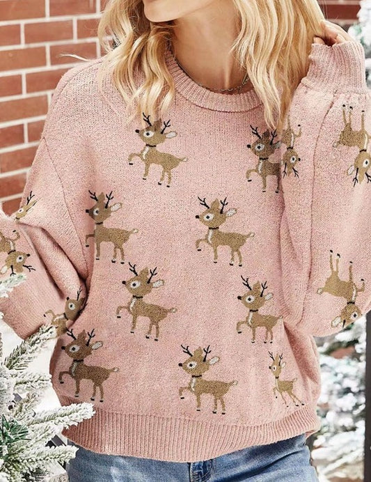 Chic Reindeer Knit Sweater | Bellem Trading - Bellem Trading
