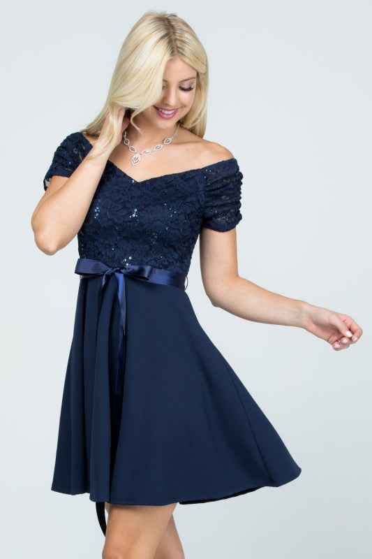 Navy Dress, Lace, Women's, by Bellem Trading, Navy product image