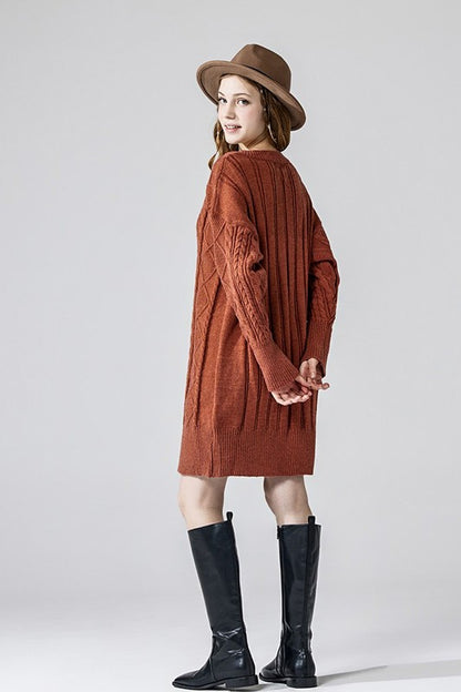 Plus Comfy Button-Front Soft Sweater Dress for Women | Bellem Trading - Bellem Trading