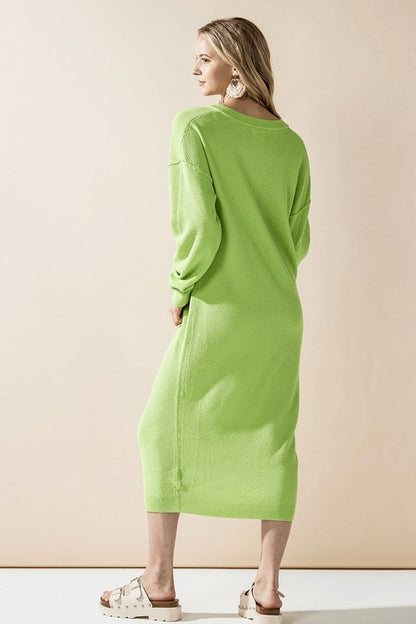Comfy Button-Front Soft Sweater Dress for Women | Bellem Trading - Bellem Trading