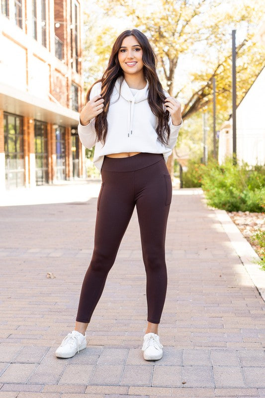 Buttery-Soft Leggings – Brown by Bellem Trading — women's lifestyle leggings for yoga and fitness.