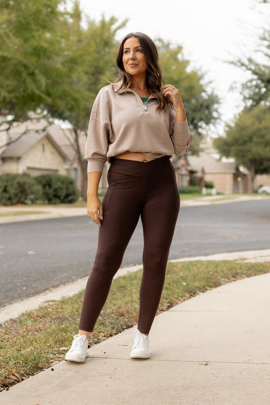 Seamless Leggings – Brown by Bellem Trading — women's lifestyle leggings for yoga and fitness.