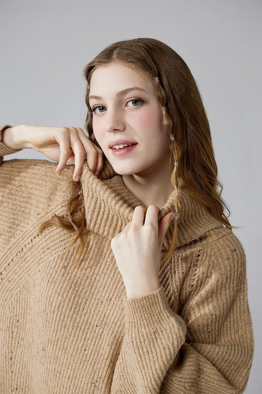 Turtleneck Balloon Confetti Sweater Dress for Women | Bellem Trading - Bellem Trading