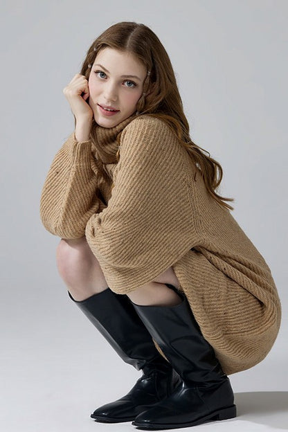 Plus Turtleneck Balloon Confetti Sweater Dress for Women | Bellem Trading - Bellem Trading