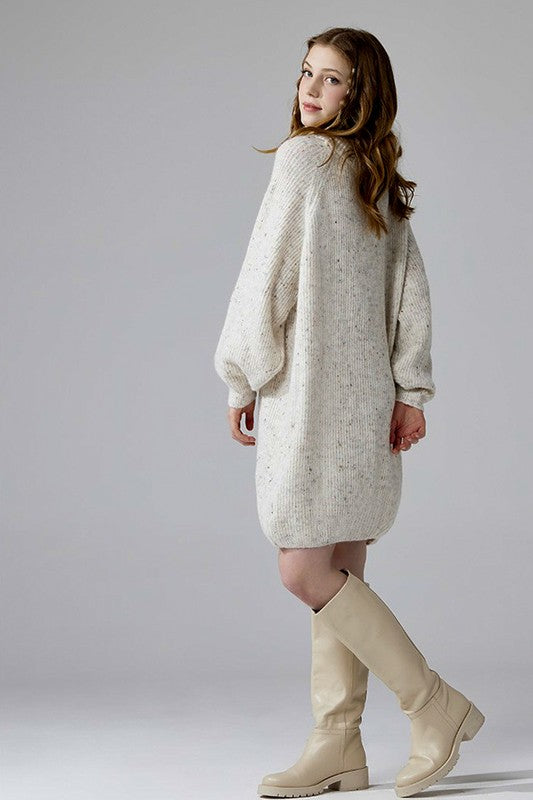 Turtleneck Balloon Confetti Sweater Dress for Women | Bellem Trading - Bellem Trading