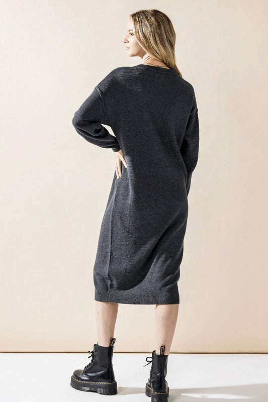 Plus Comfy Button-Front Soft Sweater Dress for Women | Bellem Trading - Bellem Trading