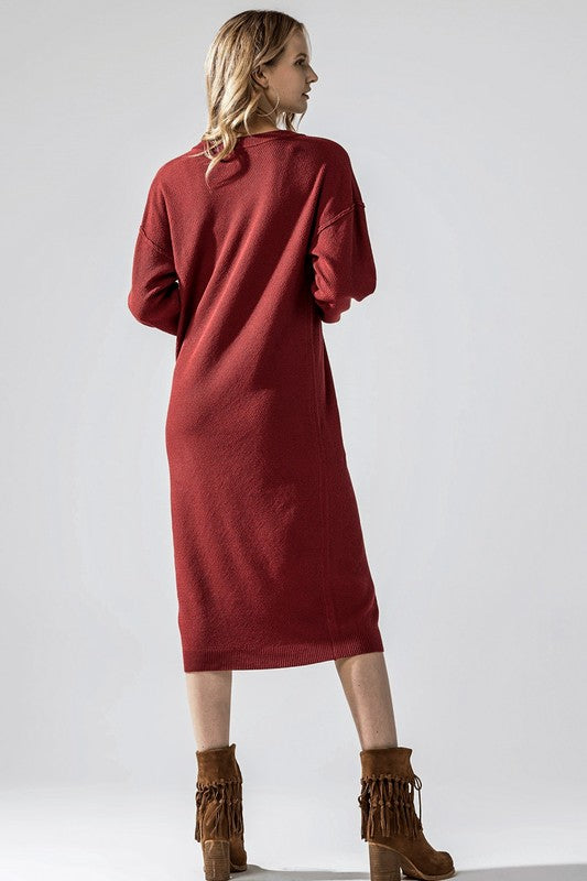 Plus Comfy Button-Front Soft Sweater Dress for Women | Bellem Trading - Bellem Trading
