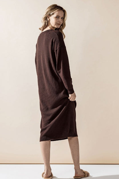 Plus Comfy Button-Front Soft Sweater Dress for Women | Bellem Trading - Bellem Trading