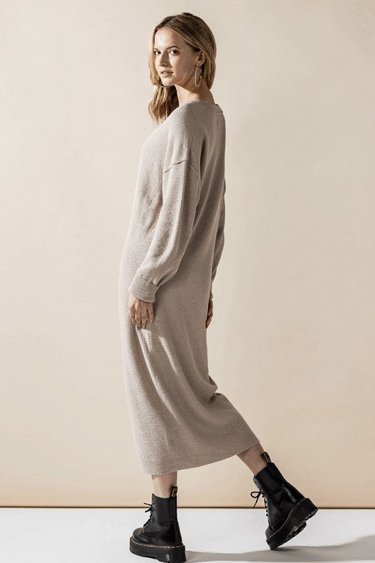 Comfy Button-Front Soft Sweater Dress for Women | Bellem Trading - Bellem Trading