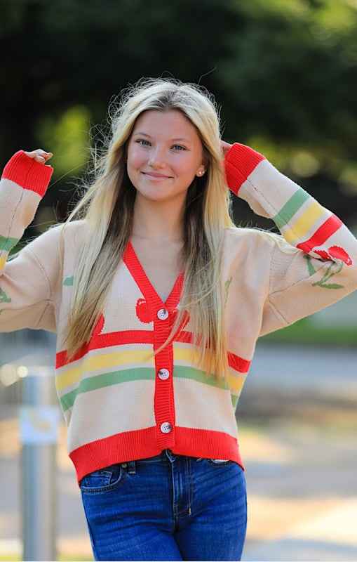 Peach Multi Cardigan, Women's, by Bellem Trading, Peach Multi product image