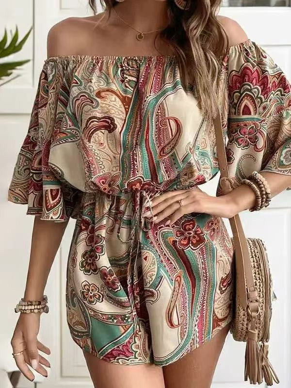 Boho Off the Shoulder Romper for Women | Bellem Trading - Bellem Trading