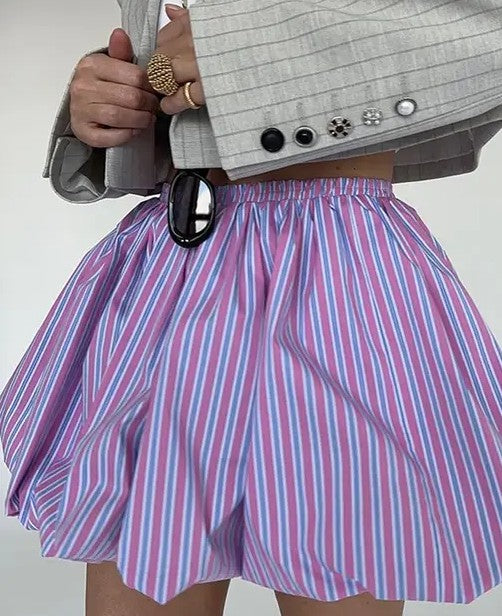 Striped Bubble Mini Skirt | Bellem Trading - Bellem Trading