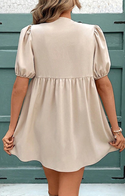 Tie Front Babydoll Mini Dress for Women | Bellem Trading - Bellem Trading