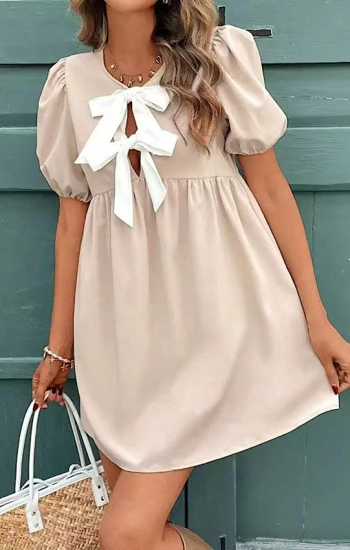 Tie Front Babydoll Mini Dress for Women | Bellem Trading - Bellem Trading