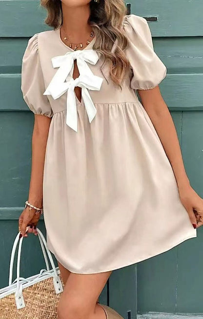 Tie Front Babydoll Mini Dress for Women | Bellem Trading - Bellem Trading