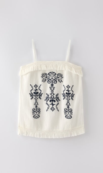 Embroidered Front Tank top for Women | Bellem Trading - Bellem Trading